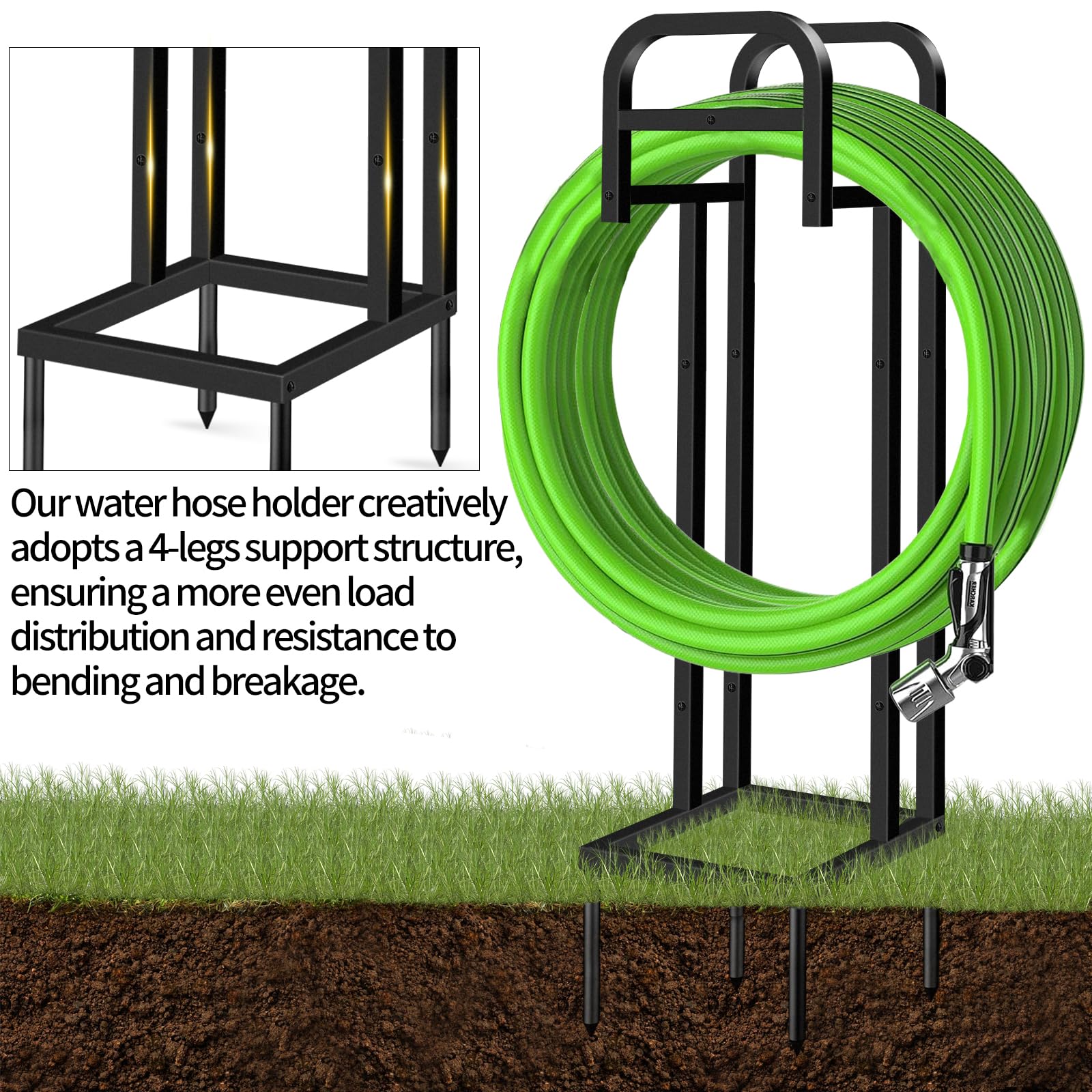 Lilybud detachable hose holder design for easy movement and storage.