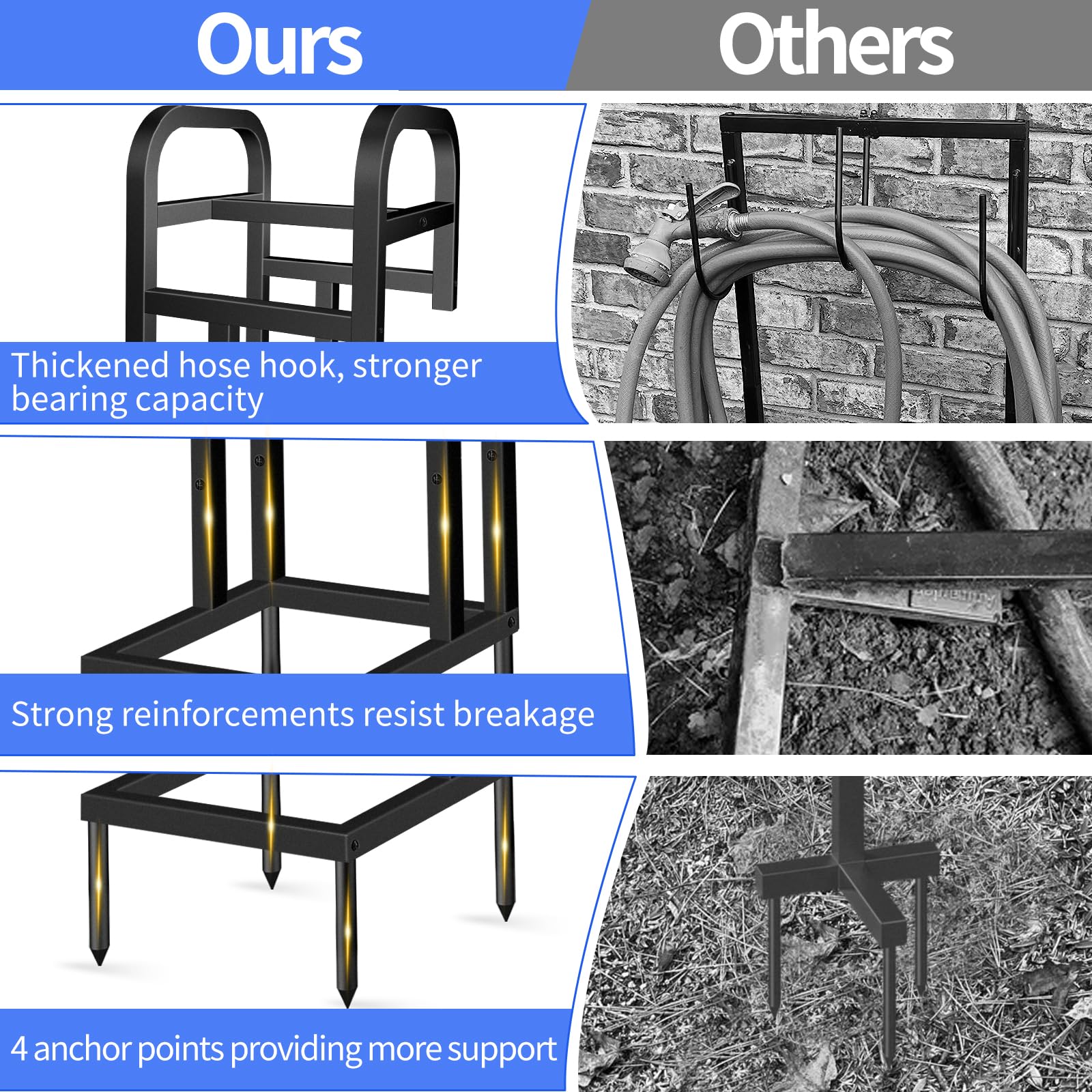 Lilybud freestanding hose stand ideal for lawn, yard, and garden organization.