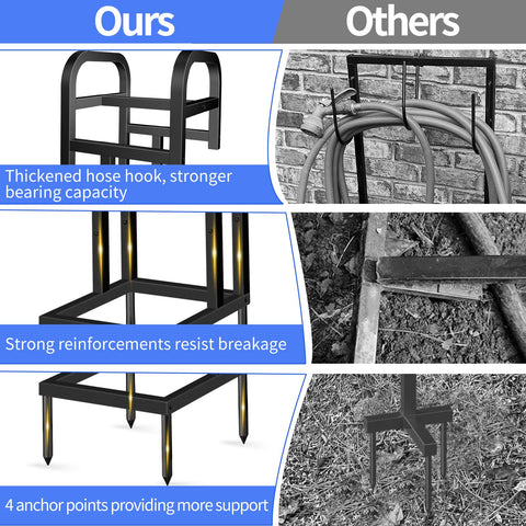 Lilybud freestanding hose stand ideal for lawn, yard, and garden organization.