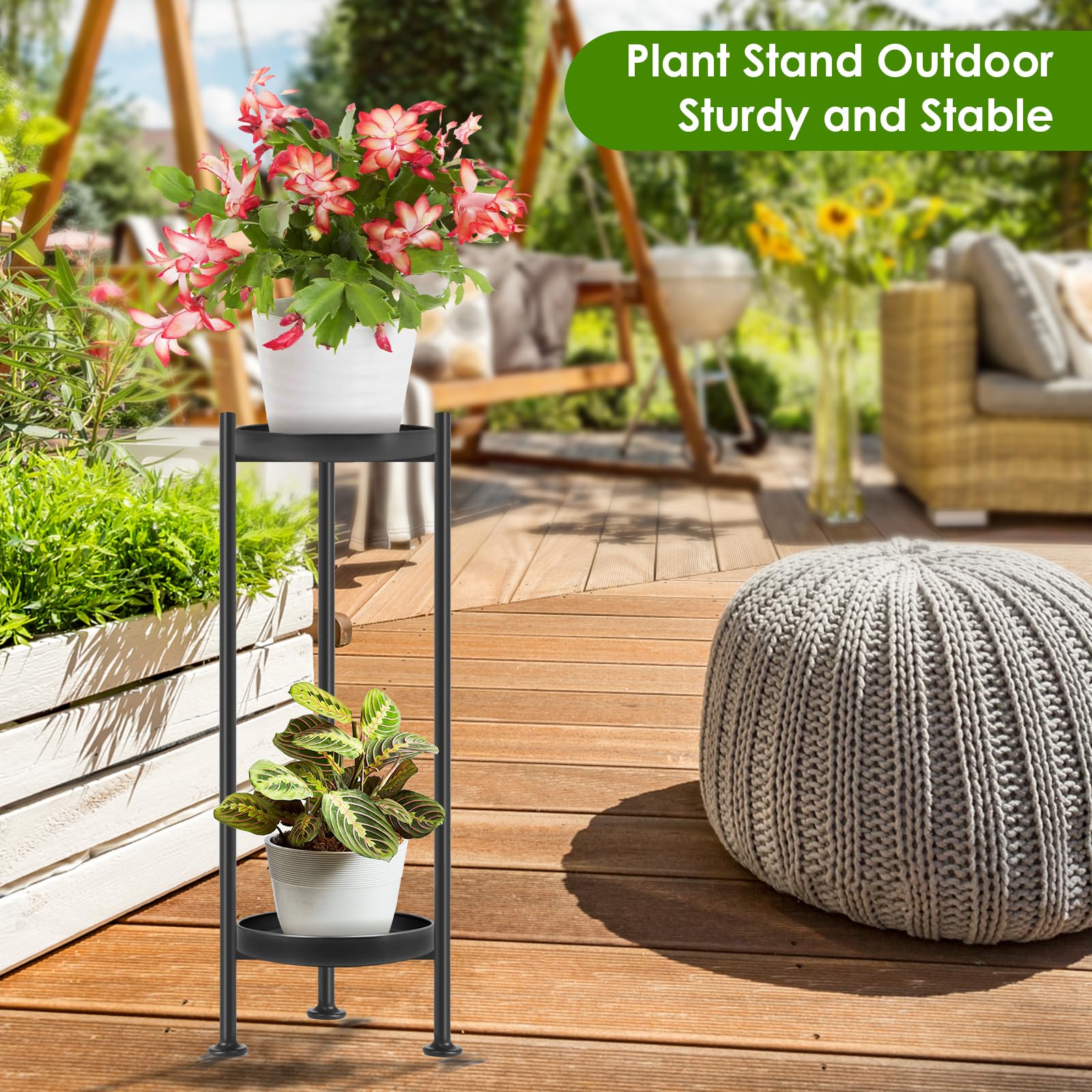 Lilybud tri-prism design enhances stability for tall plant arrangements.