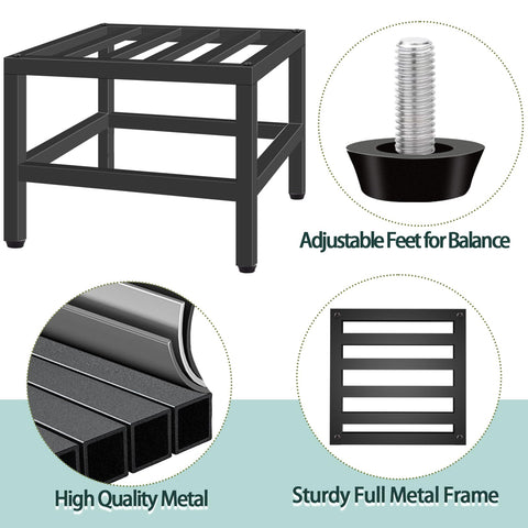 Lilybud wrought-iron pedestal adds elegant garden display.