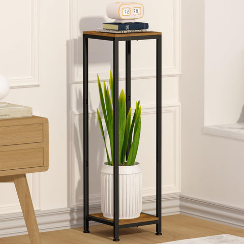 Lilybud tall wooden pedestal elevates plants for better light and visibility.