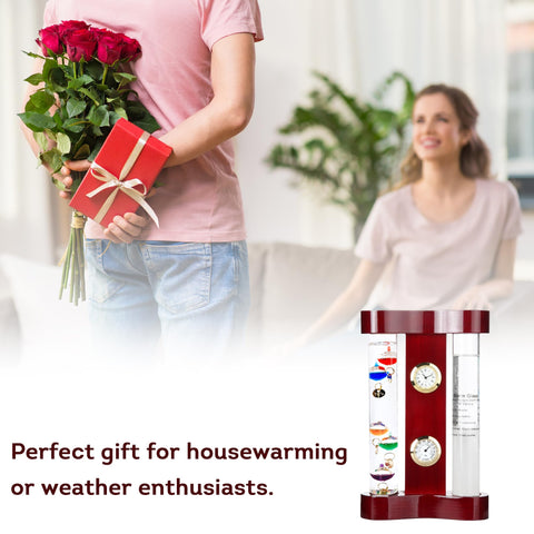 Lily's Home weather station on a mantel adds decorative room charm.