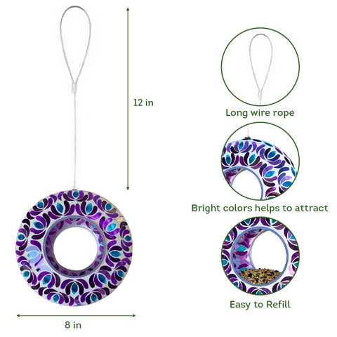 Lily's Home fly-through bird feeder design provides easy seed access for visiting birds.