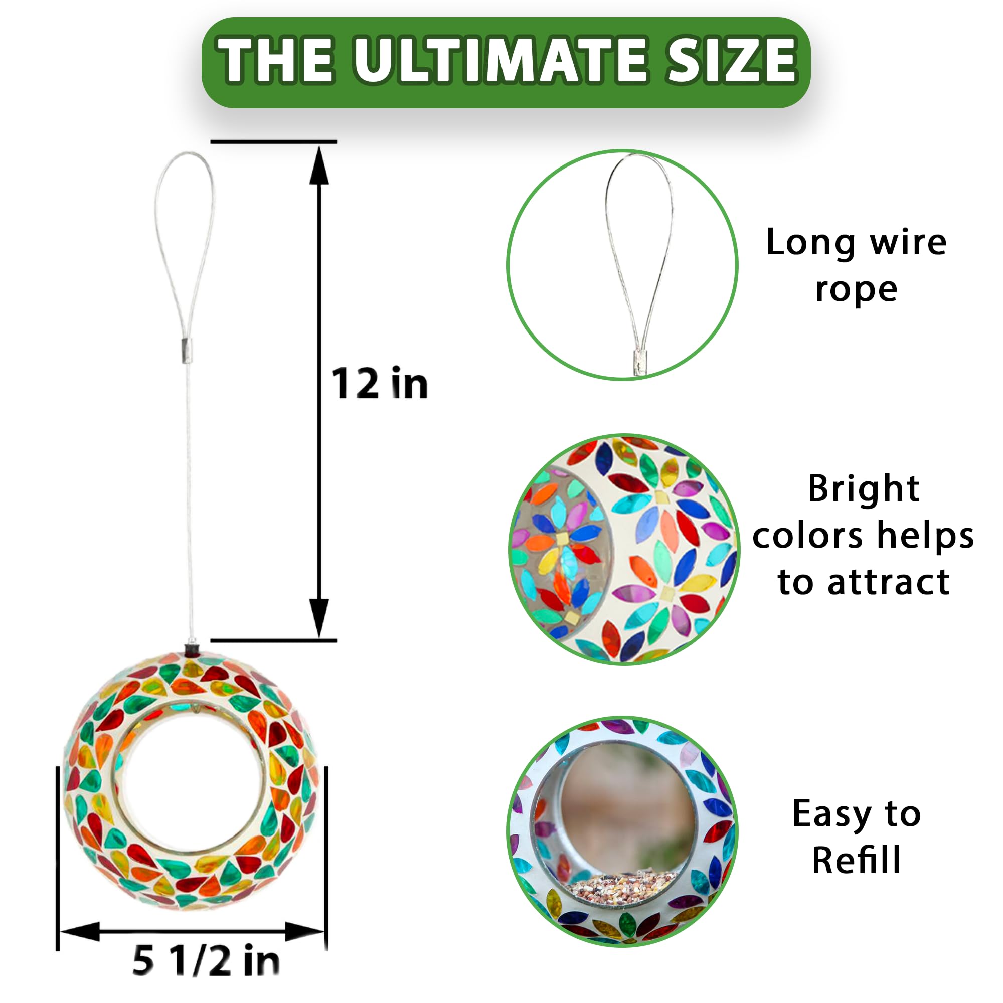 Lily's Home garden decor feeder enhances outdoor spaces with colorful mosaic petals.