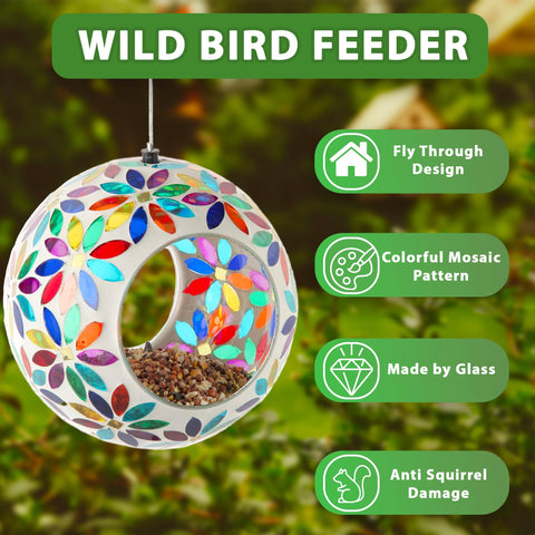 Lily's Home multi-color flowers feeder brightens gardens while guiding birds to seeds.