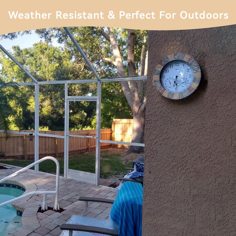Lily's Home weatherproof clock suited for porch or poolside monitoring