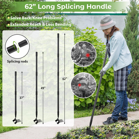 Lilyvane garden hoe with 62 inch handle ready for upright use.