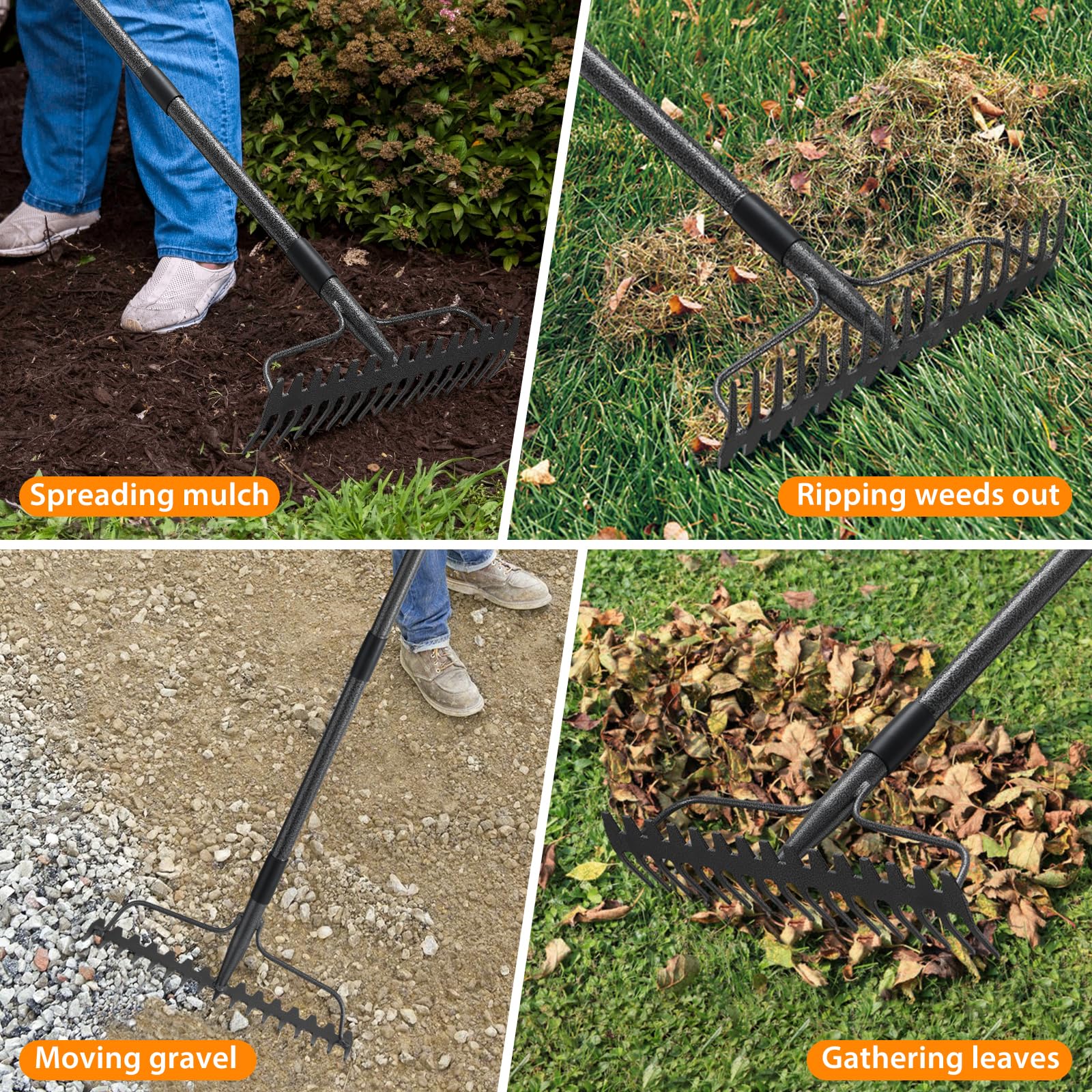 Lilyvane 63-inch handle provides extended reach for larger gardens.