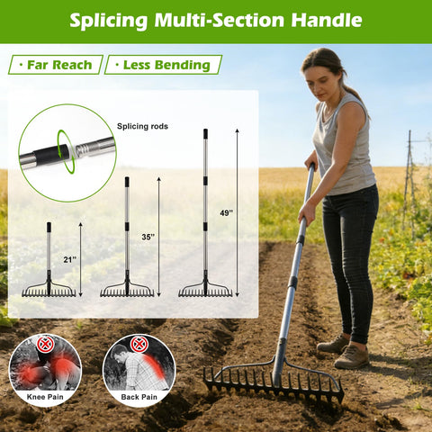 Lilyvane adjustable handle extension offers 21, 35, or 49 inches for comfort.