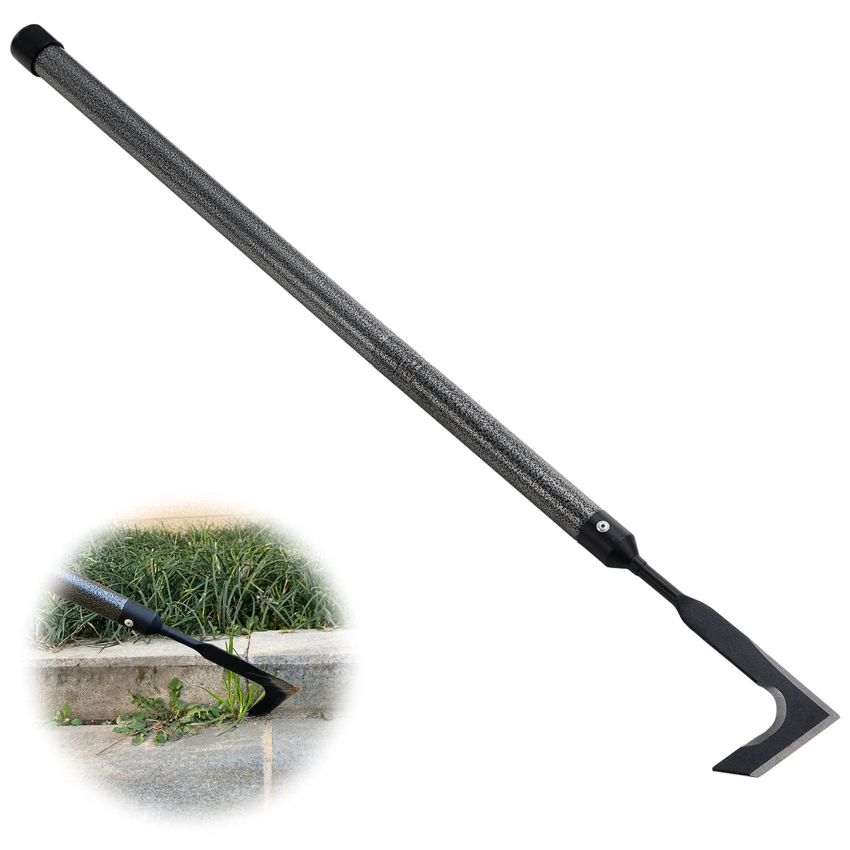 Lilyvane crack weeder with extended handle for easier reach
