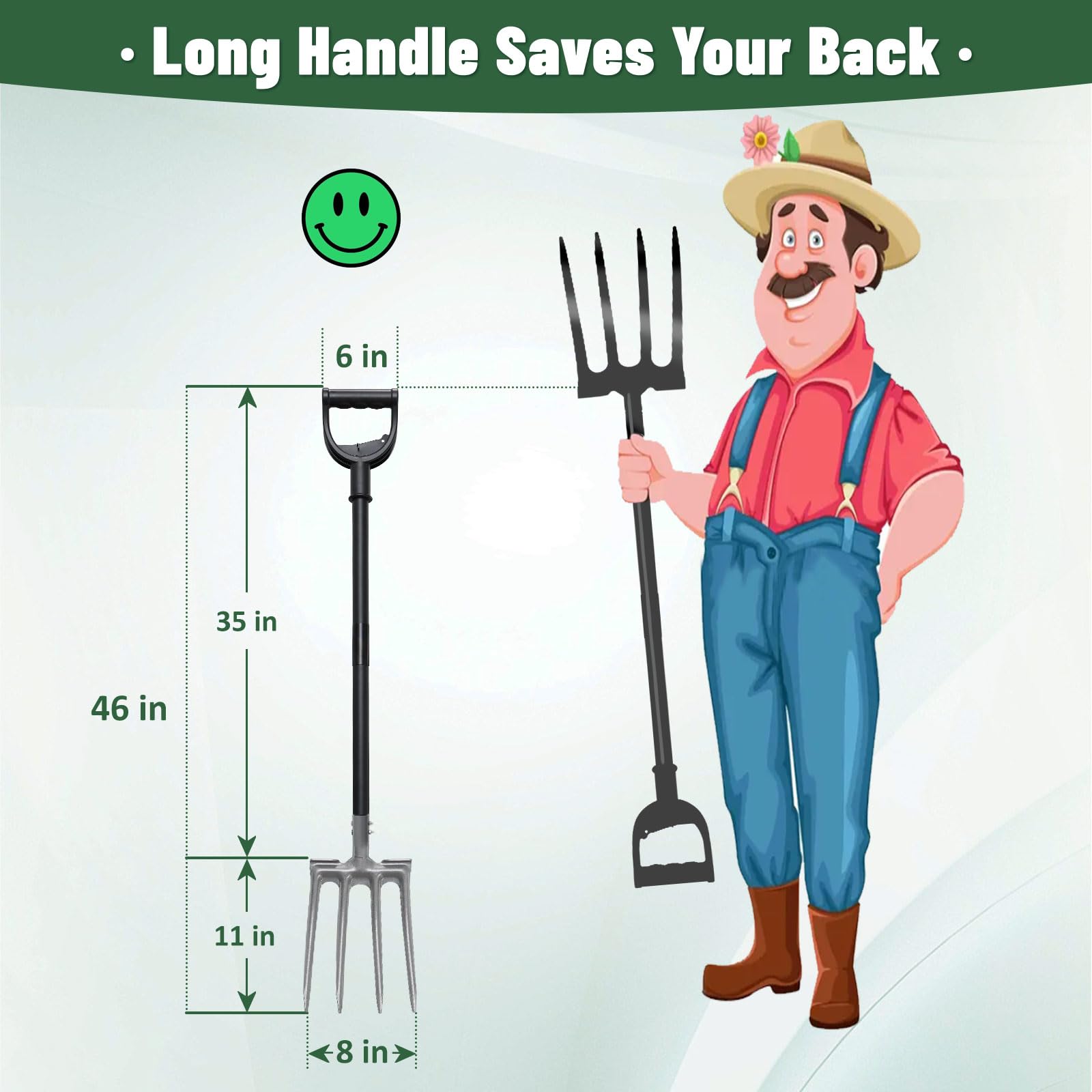 Lilyvane D-grip handle offers secure grip during heavy lifting.