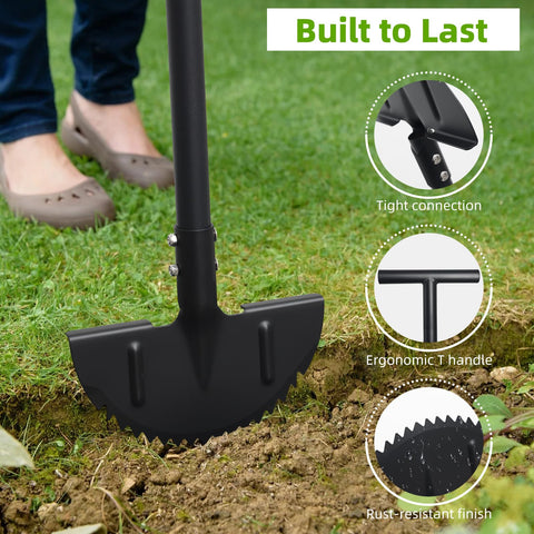 Lilyvane edging tool shows a large foot step pad for leverage.