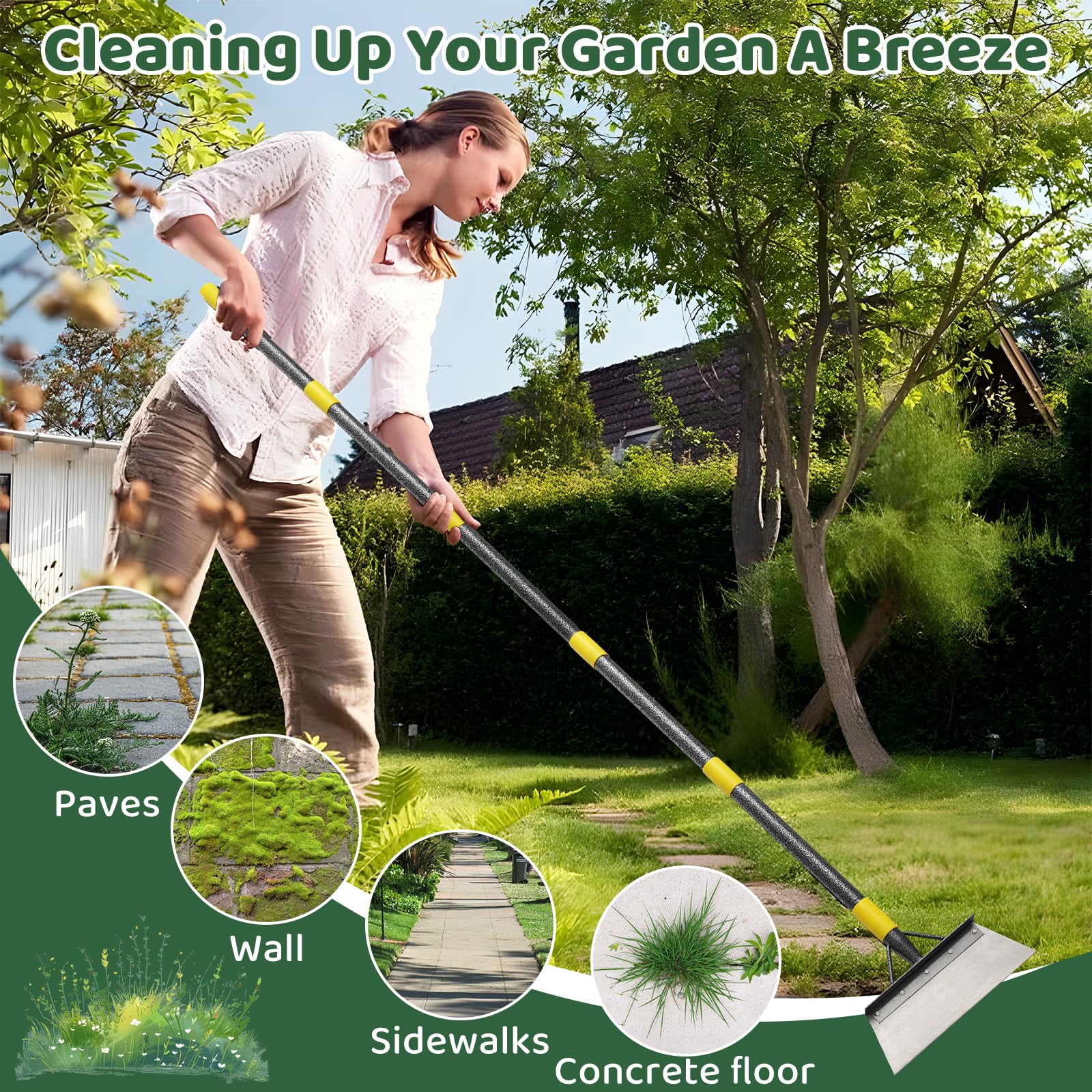 Lilyvane Garden Flat Shovel multi-use tool handles snow, weeds, and edging tasks