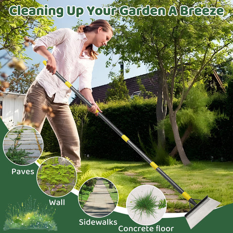 Lilyvane Garden Flat Shovel multi-use tool handles snow, weeds, and edging tasks