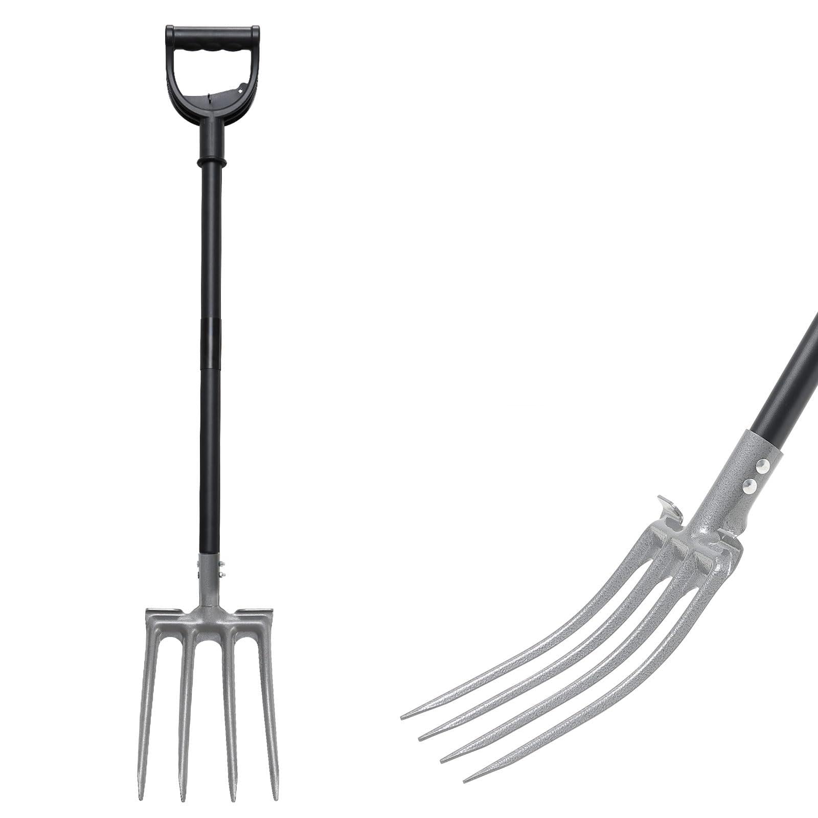 Lilyvane garden fork 4-tine head for deep soil turning and composting.