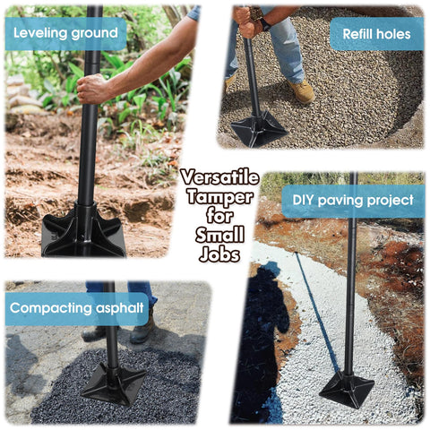 Lilyvane ergonomic grip on the tamper handle reduces fatigue during tamping.