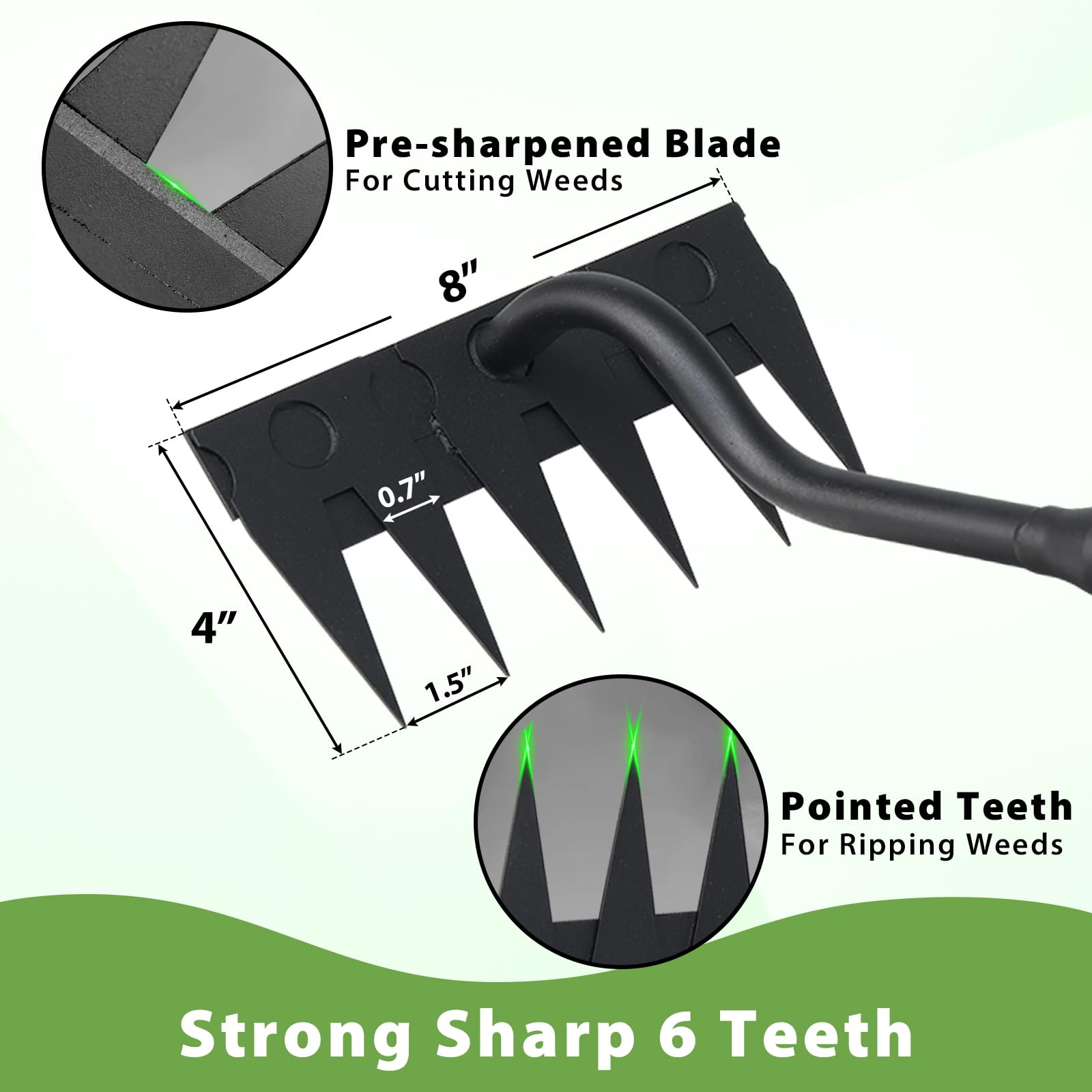 Lilyvane carbon steel weeder with rustproof coating resists wear.