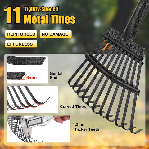 Lilyvane rake adjustable handle extended to 60 inches for comfort