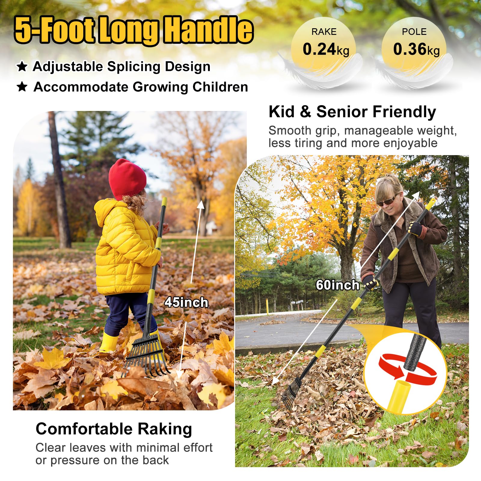 Lilyvane rake used between plants to clear leaves without damage