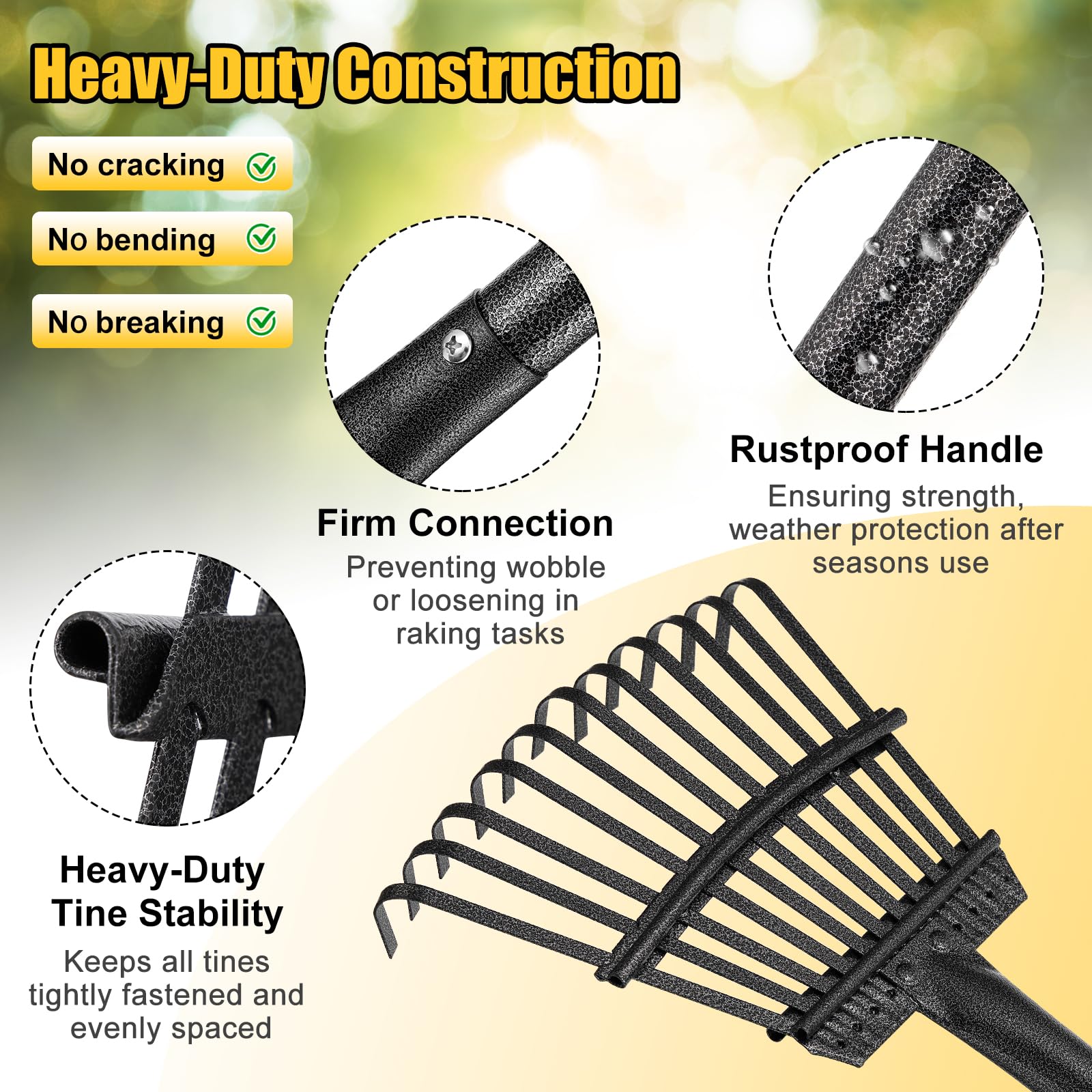 Lilyvane rake compact design stores easily in small spaces