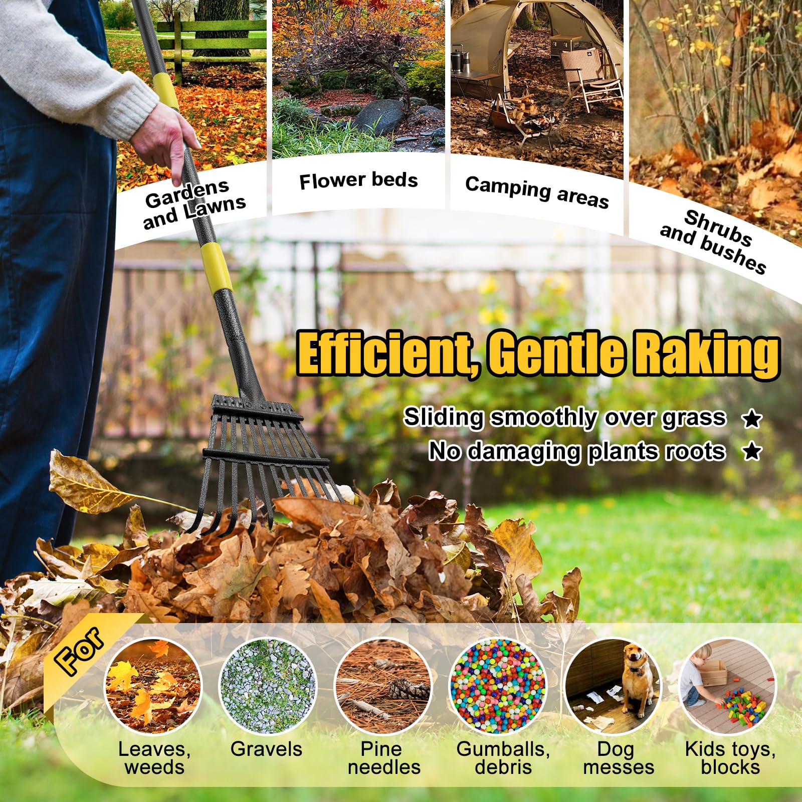 Lilyvane rake cleans dog mess and small debris quickly