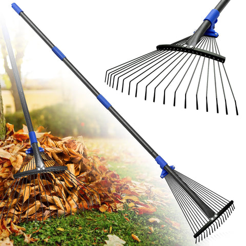 Lilyvane rake head adjustable from 8 to 17 inches for precision in tight spaces