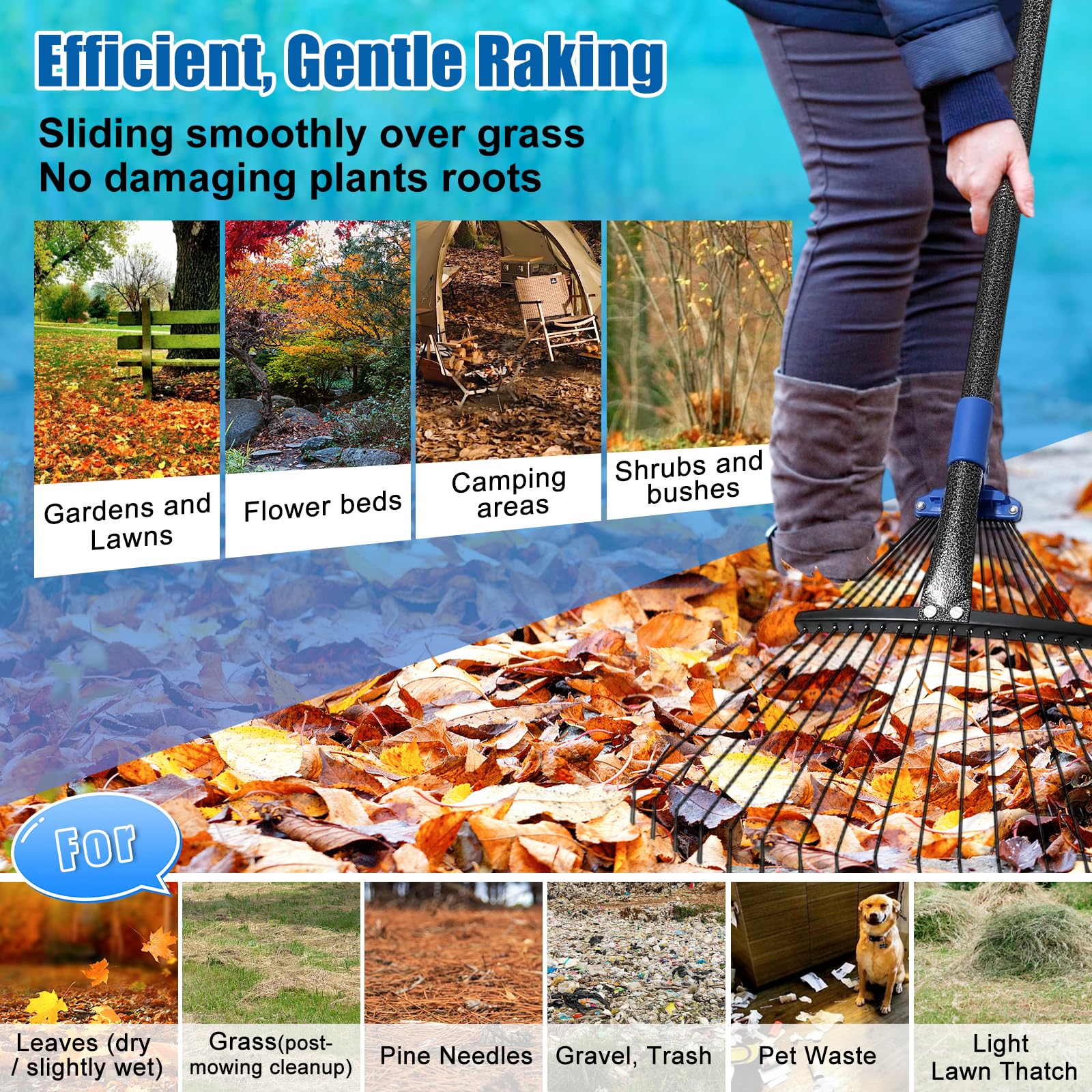Lilyvane multi-use yard tool suitable for seasonal cleanup tasks