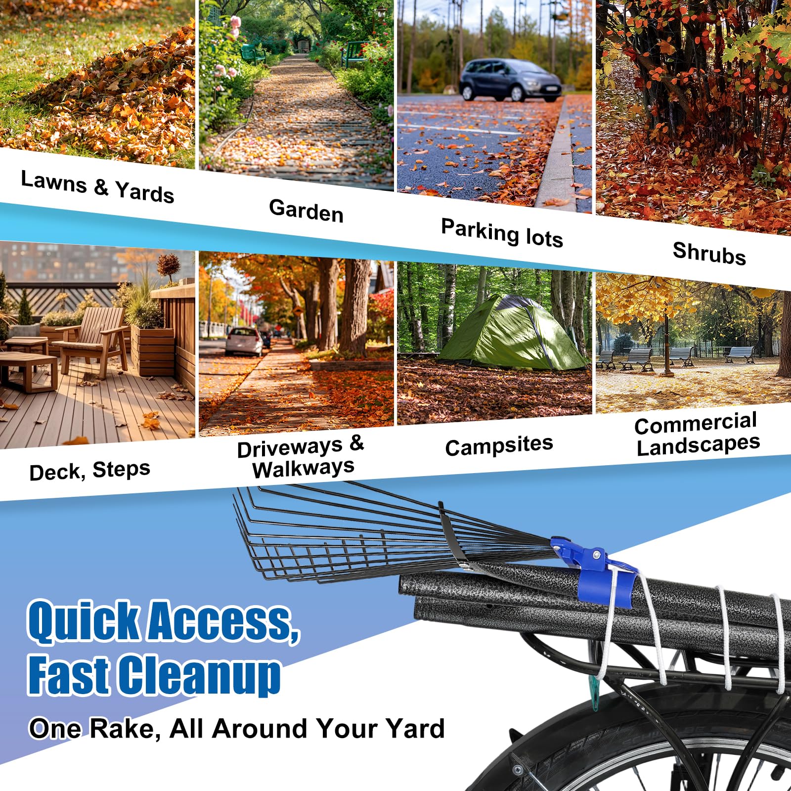 Lilyvane portable rake ideal for camping and RV storage