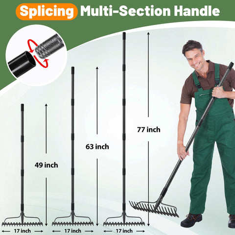 Lilyvane rustproof coated rake resists corrosion for lasting outdoor use.