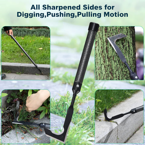 Lilyvane sharp edges cut weeds without damaging adjacent surfaces.