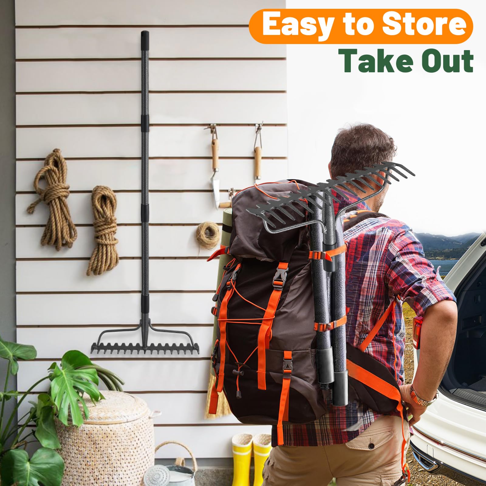 Lilyvane garden rake is a reliable tool for lawn care and cleanup.