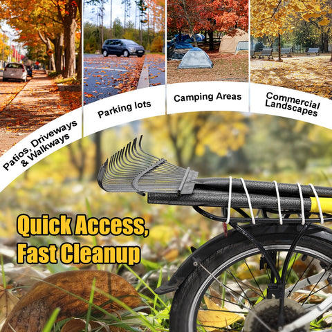 Lilyvane versatile yard rake ideal for leaves, debris, and pine needles.
