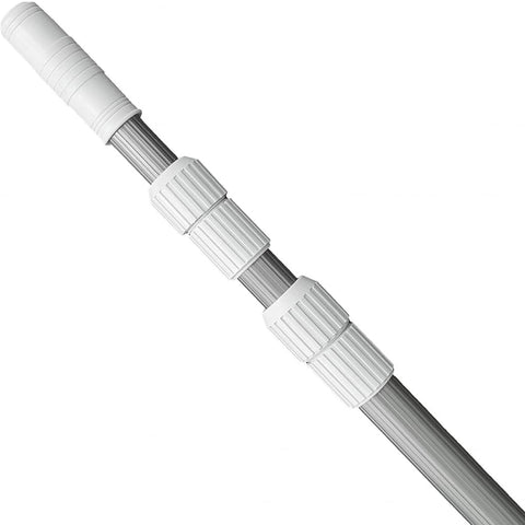LIME POOL 12ft pole extended to reach pool corners for thorough cleaning.