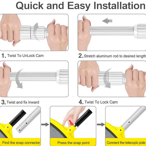 LIME POOL rubber-coated grip provides firm control even when wet.