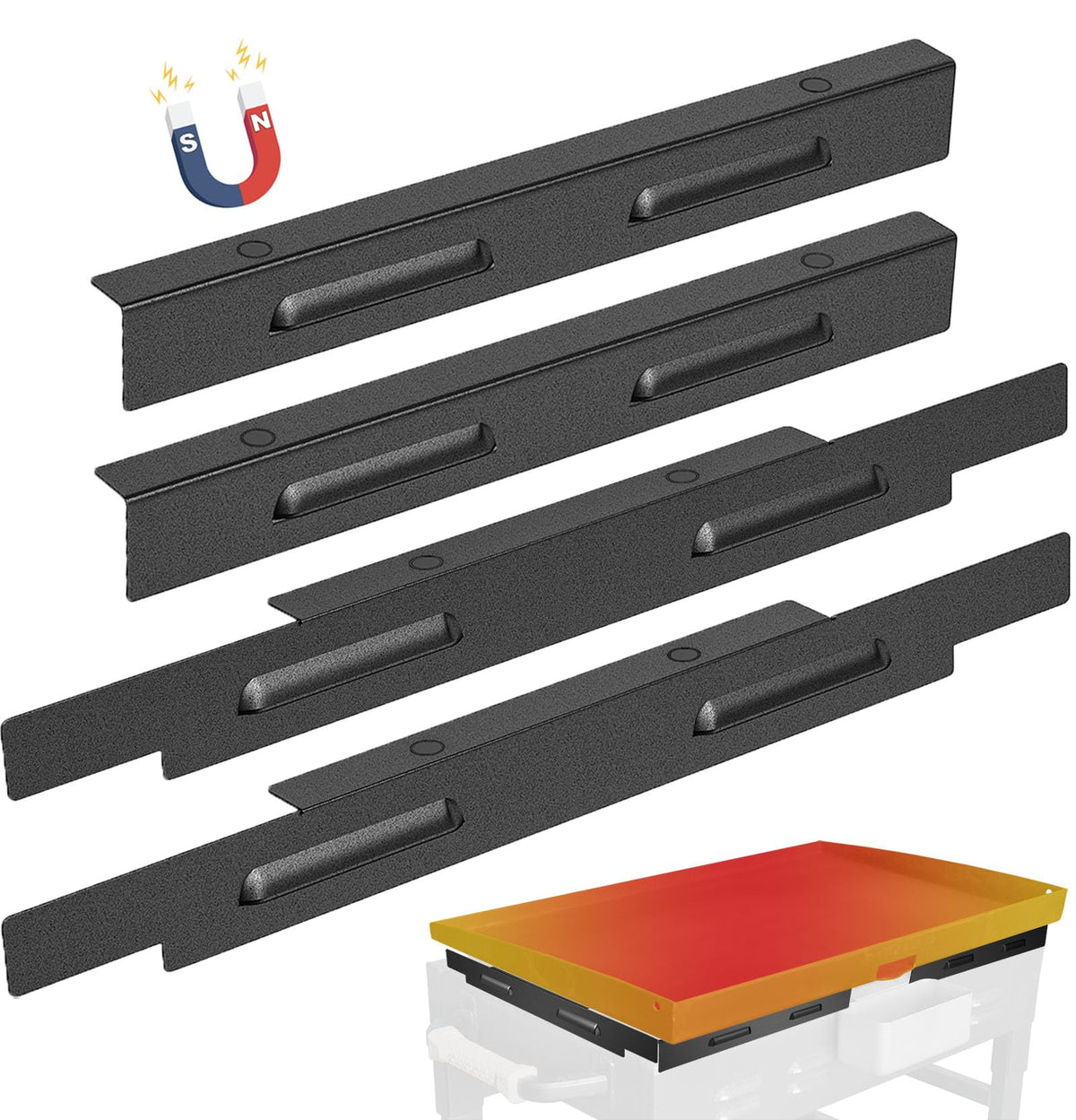 LimeCare wind guard front view with magnetic mounting for Blackstone 28-inch griddle