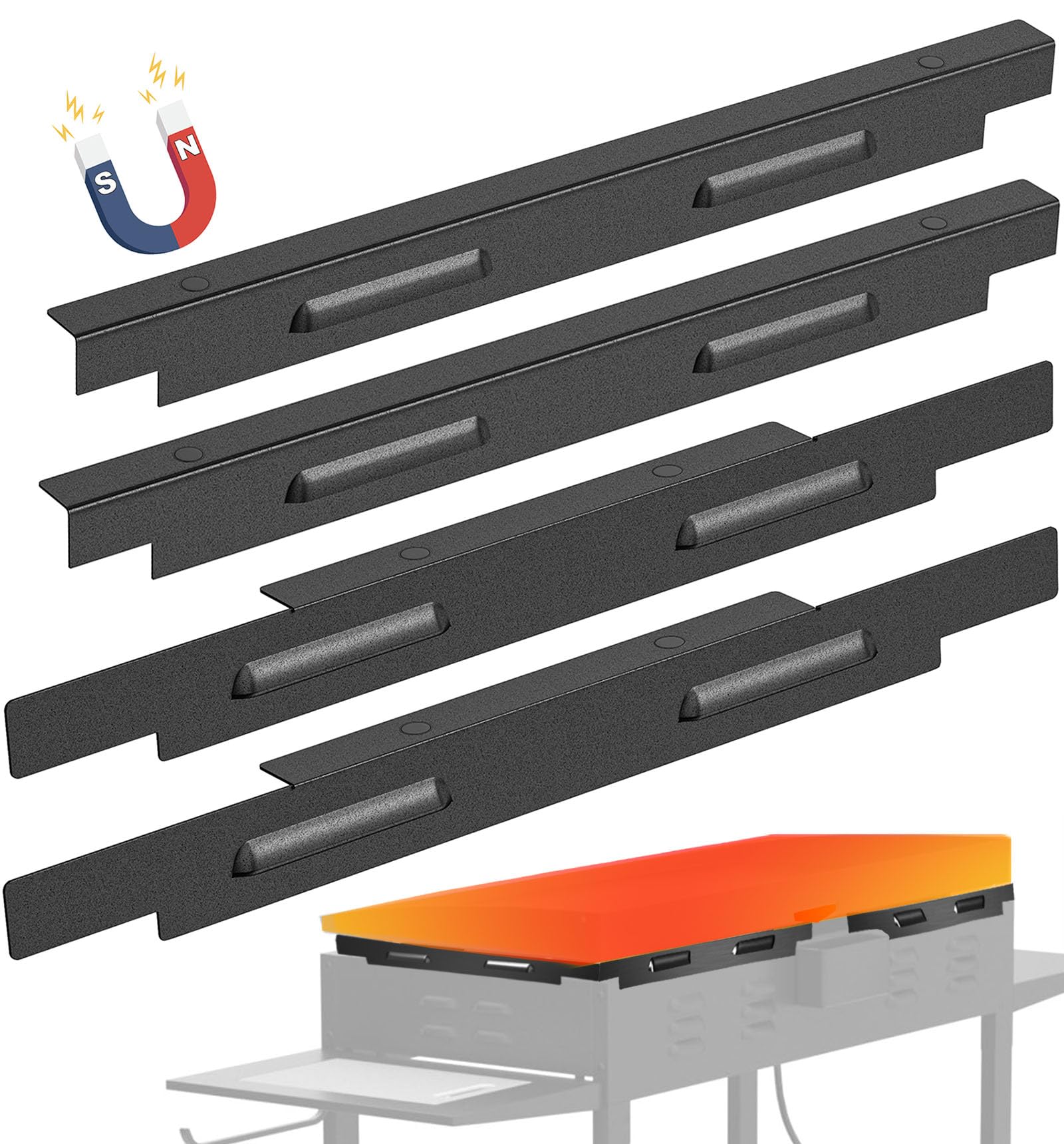 LimeCare Wind Guard magnetic attachment on griddle edge improves stability and heat control