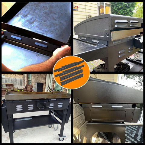 LimeCare wind guard installs tool-free with built-in magnets on the griddle edge