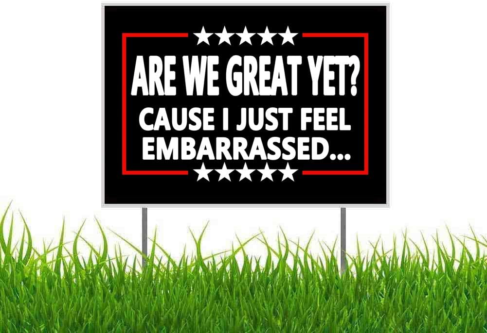 Limecute anti-Trump yard sign with metal stake for durable outdoor display.