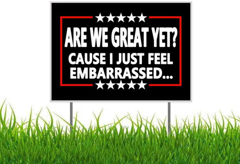 Limecute anti-Trump yard sign with metal stake for durable outdoor display.
