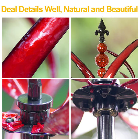 LimeHill Wind Spinner close-up of durable metal for long-lasting outdoor use.