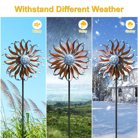LimeHill Wind Spinner dynamic garden sculpture creates visual interest on breezy days