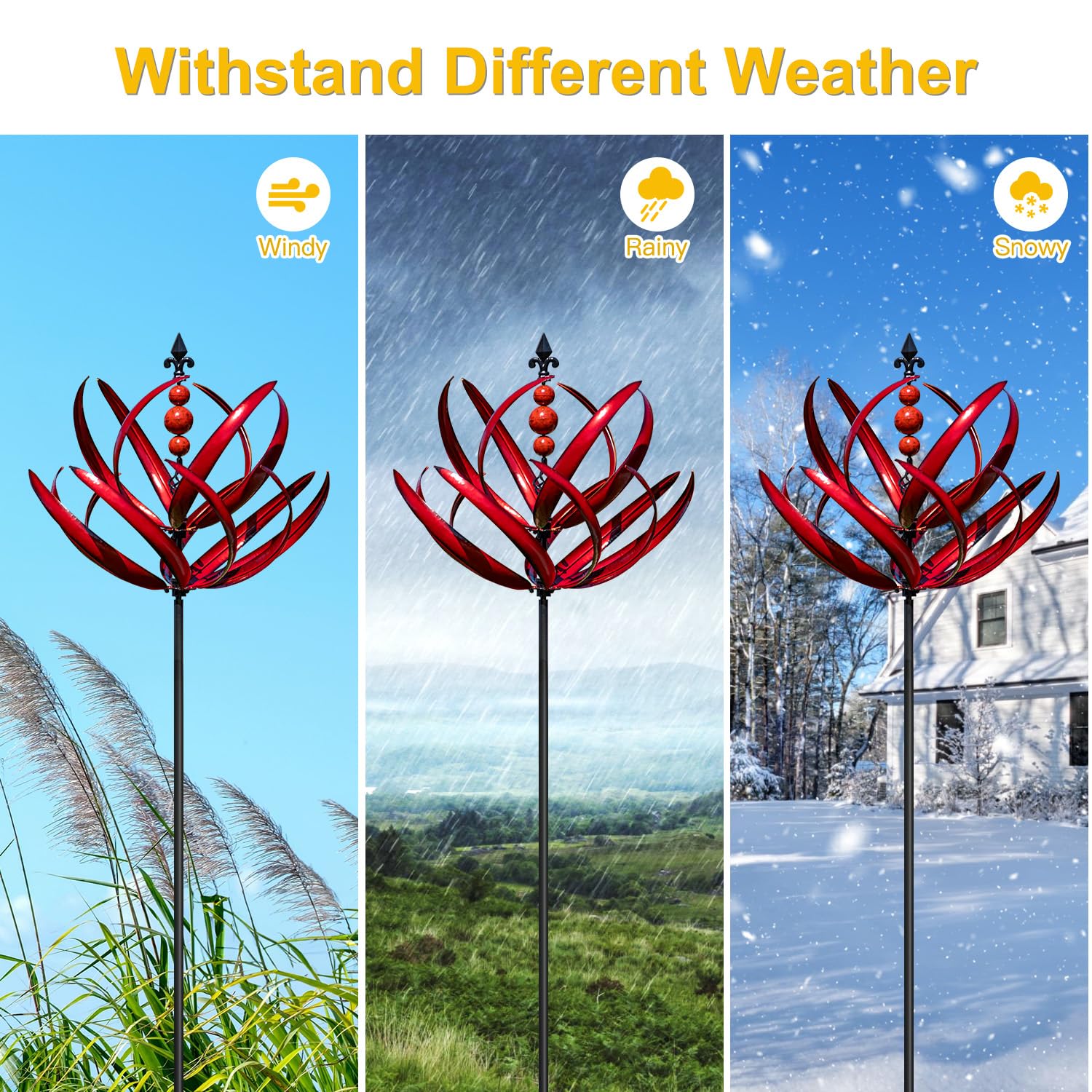 LimeHill Wind Spinner easy assembly, no cords needed, quick setup.