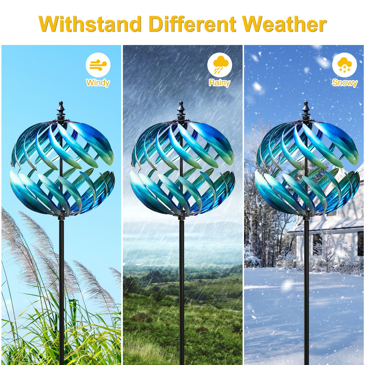 LimeHill wind spinner garden-decor-display is ready for porches, patios, and entryways.