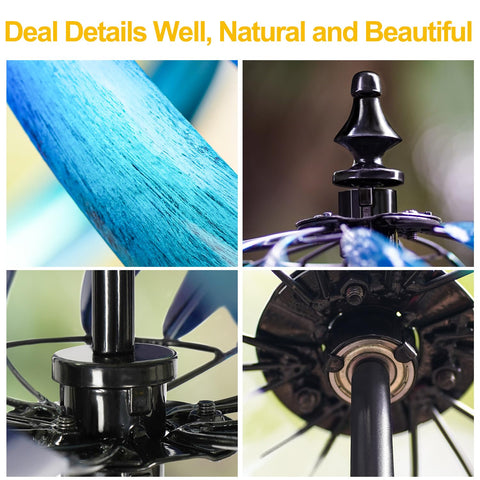 LimeHill wind spinner hand-painted-finish shows vibrant color that resists fading in sunlight.