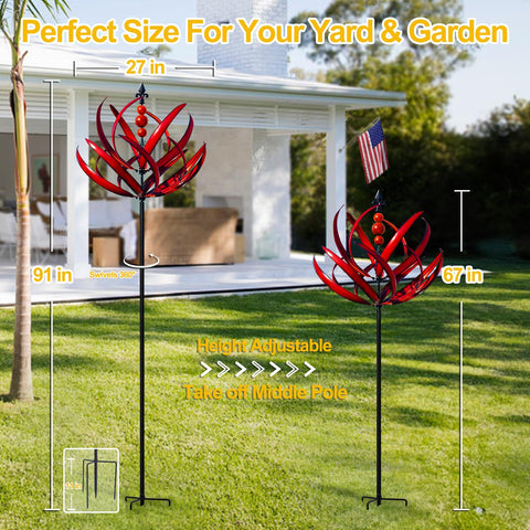 LimeHill Wind Spinner stable base stake design ensures balanced performance in wind.