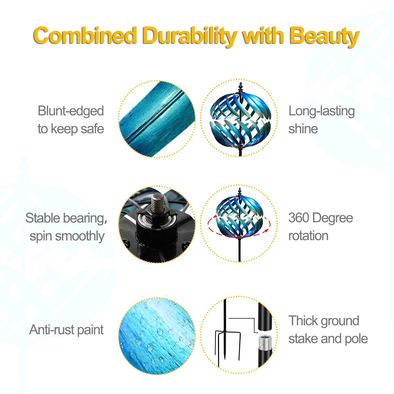 LimeHill wind spinner weather-resistant-coating promises durable decor through seasons.