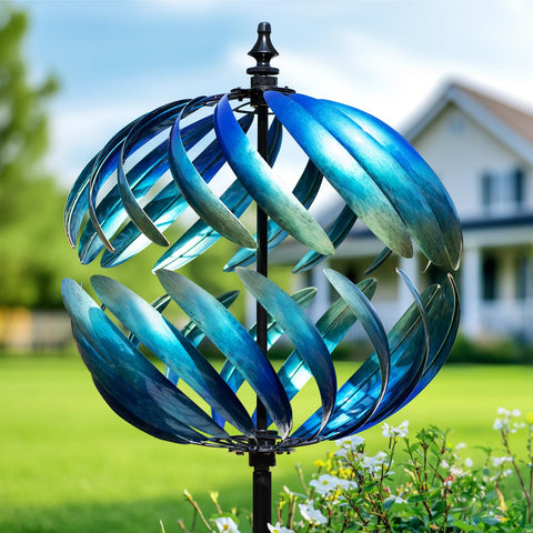 LimeHill wind spinner yard-assembly view highlights easy setup and dynamic yard motion.