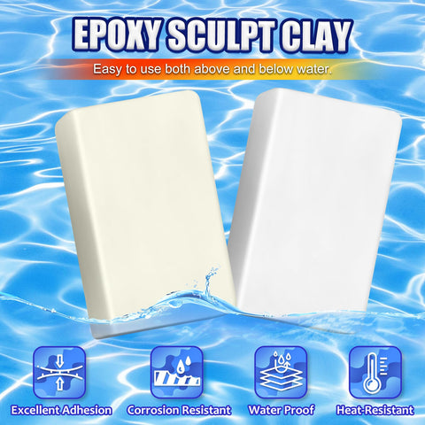 Limino Pool Putty 1to1 mix illustrates kneading ready-to-use repair.