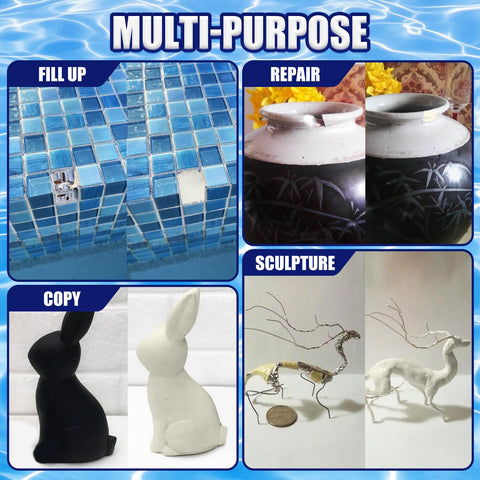 Limino Pool Putty spatula application enables smooth repairs.